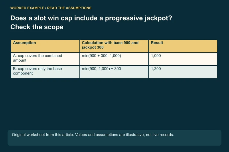 Model A: combined cap: min(900 + 300, 1,000) = 1,000; Model B: base-only cap: min(900, 1,000) + 300 = 1,200; Required evidence: Which wording applies? Is any amount already included?